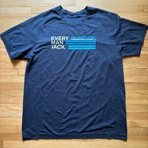 Lululemon Mens Navy Blue Short Sleeve Performance Shirt Size L Stretch Gym Run